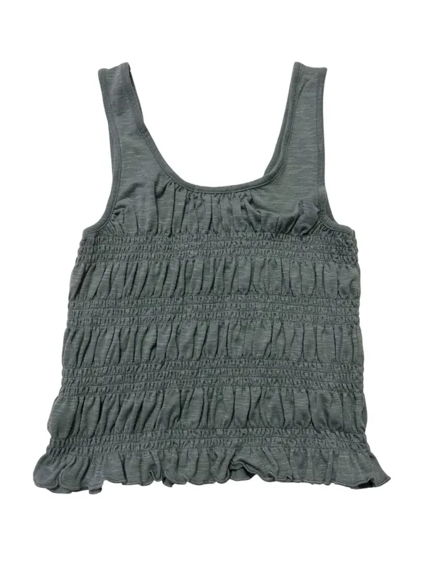 Blue Smocked Ruffle Tank Top Size M - Image 3