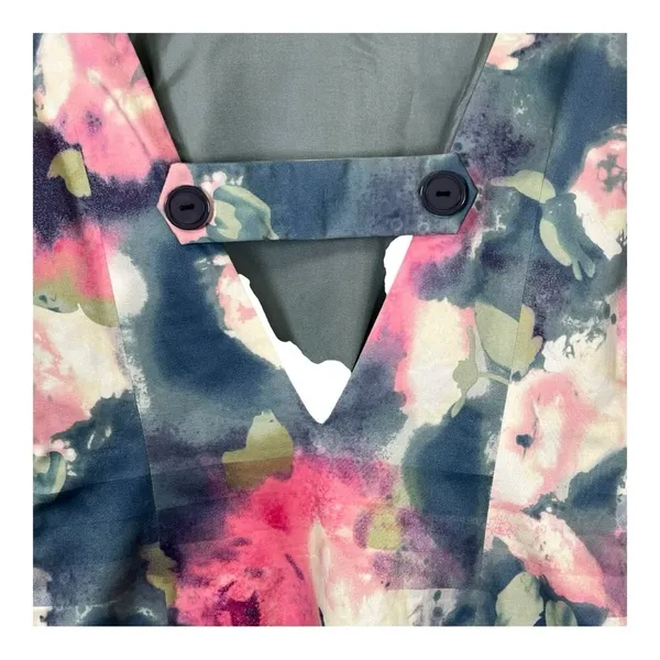 Bluejuice Floral Dress Small Watercolor Sleeveless‎ Bodycon V-Back Mini Strappy - Image 5