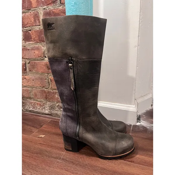 SOREL Addington Tall Waterproof Leather Knee High Lug Heel Boots 7.5 - Image 11