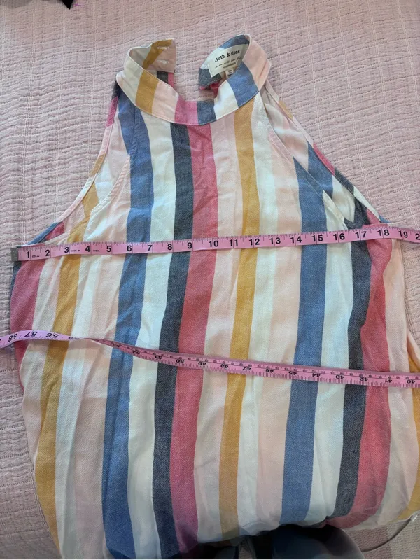 Anthropologie Cloth & Stone Multi-Stripe Halter Dress -size‎ Medium - Image 6