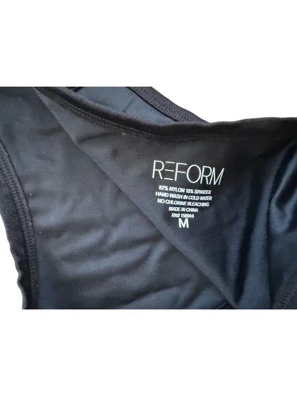 REFORM Swim Black Bikini Swimsuit Set Sz XS Top Sz M Bottoms - Image 4