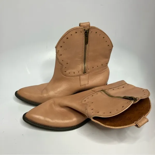 Lucky‎ Brand Chantelx pink leather ankle cowgirl boots size 8 - Image 4