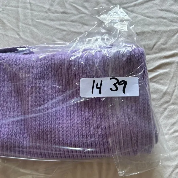 Michael Costello REVOLVE amari Lilac Ribbed Knit mini Dress Small asymmetrical - Image 6