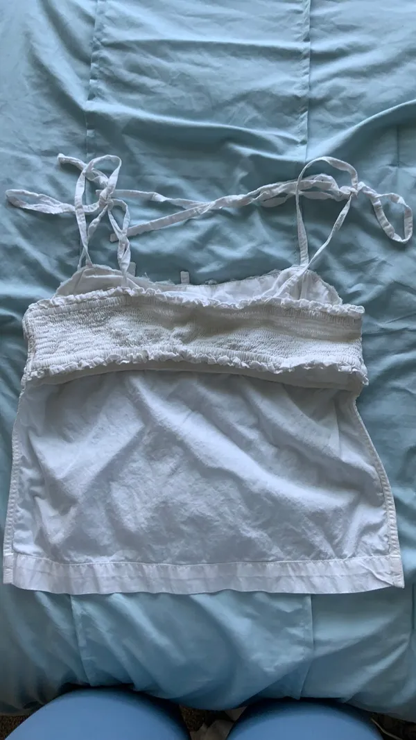 Backless White Tie Tank Top - Image 2