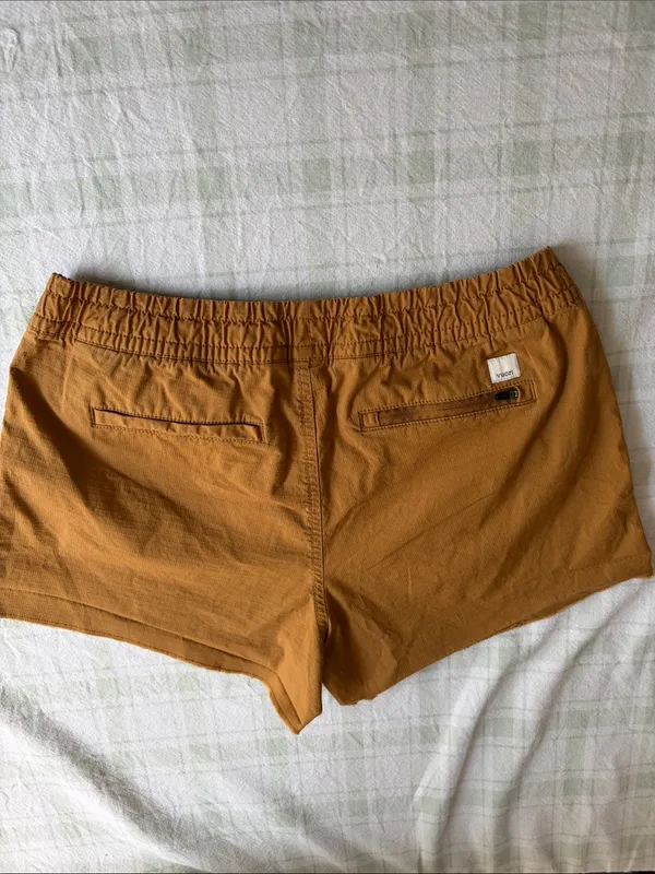 Vuori Women’s Elastic Waist Drawstring Shorts - Mustard - Image 3