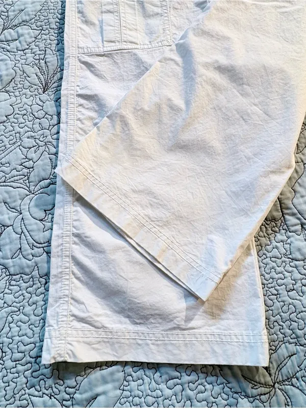 Free People The Thing Is Mid Rise Utility Pants Optic White Cargo Wide Leg~2🧡 - Image 11
