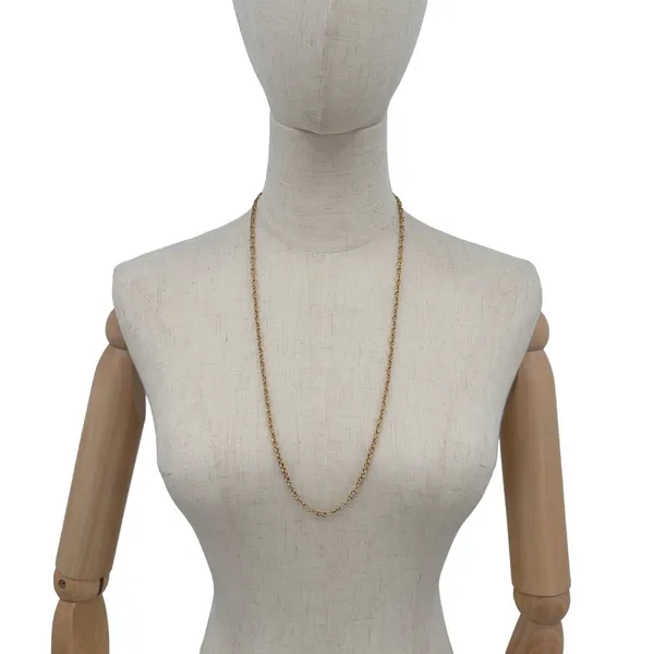 Monet Gold Tone Peanut Chain Necklace 29 Inch Vintage - Image 8