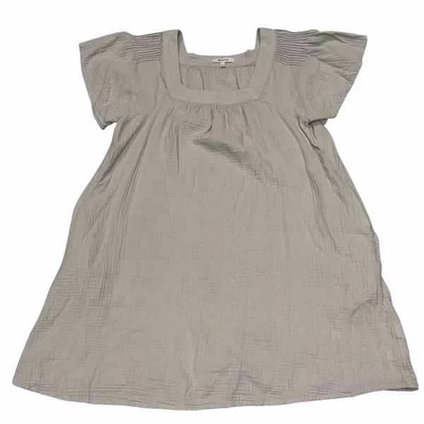 Madewell Glassware Blue Lightspun Butterfly Square Neck Cotton Gauze Mini Dress - Image 5