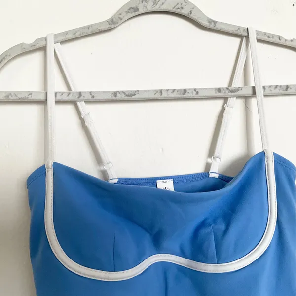 Alo Yoga Airbrush Streamlined Dress Crystal Clear Blue/White S - Image 3