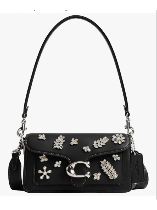 NWT Coach Crystal Embellished Tabby Shoulder Bag 20 Black Silver CCD99 - Image 2