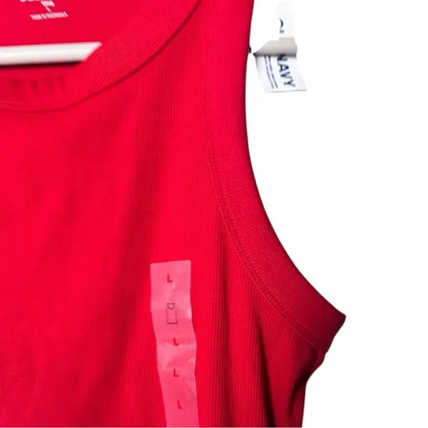 Old Navy Women's Fitted Red Crop Sleeveless Tank Top Sz L NWT - Image 6