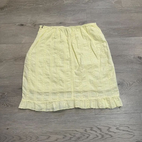 Nasty‎ Gal Womens Yellow Casual Eyelet Skirt Size 10 or Medium Italy Cotton - Image 3