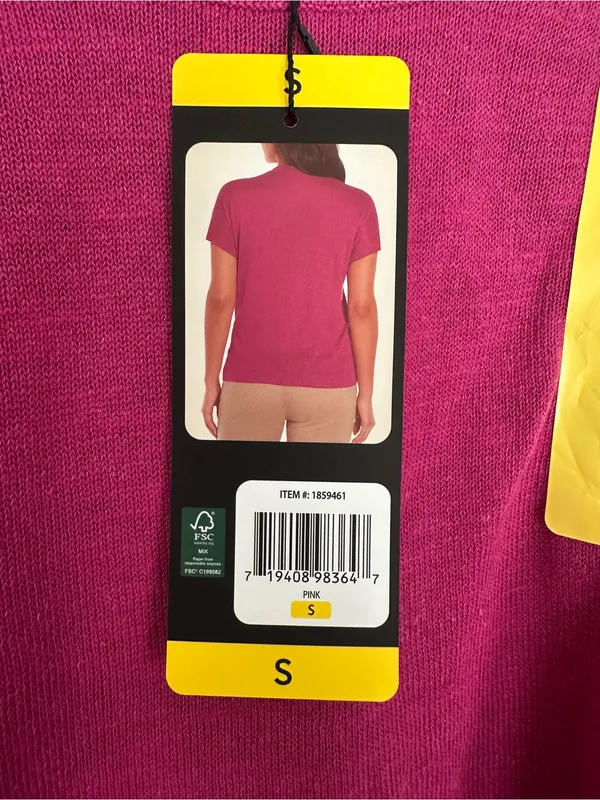 NWT Banana Republic Women's Size S Short Sleeve Pink Sweater Top Linen & Rayon - Image 7