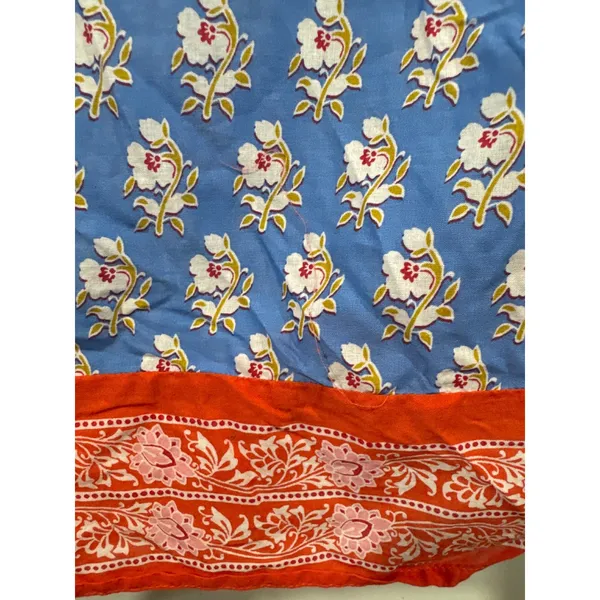 J. Crew Beachwear Blue Red Floral Block‎ Print Midi Dress Tie Waist Women's XS - Image 6