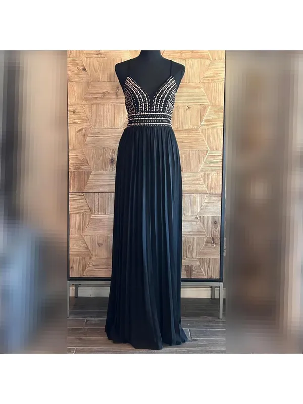 Lulu's Women's Black Beaded Full Length Maxi Dress Size XS - Image 2