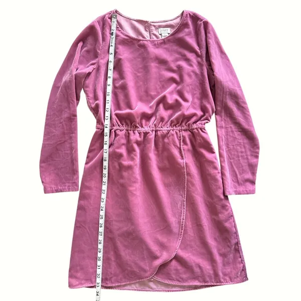 J.Crew Velvet Dress Long Sleeve Tulip Hem Pink Mauve Party Cocktail Size‎ 2 - Image 11
