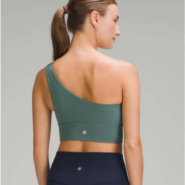 NWT Lululemon Align Asymmetrical Sports Bra Medium Forest Color Size 10 - Image 2