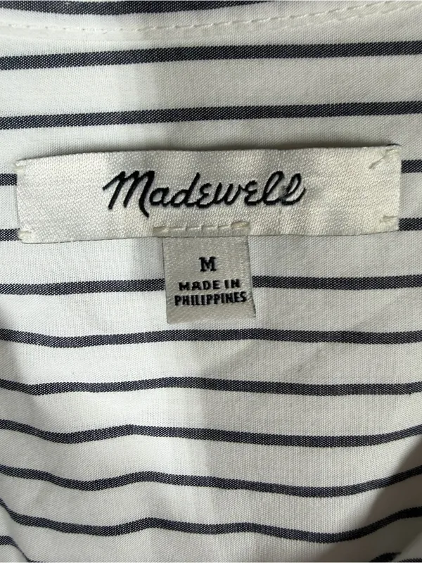 Madewell‎ White Black Striped Button Down Long Sleeve Top - Image 2
