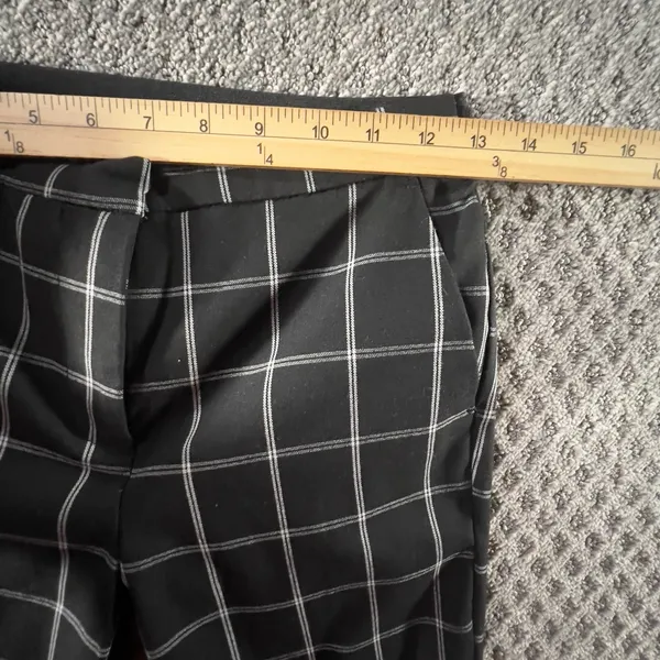ZARA Women's Black White Windowpane Plaid Slim Ankle Dress‎ Pants Size XS - Image 7