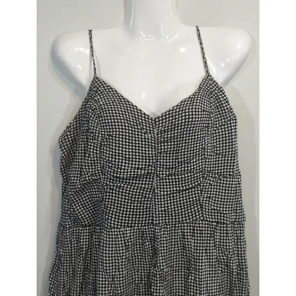 Maurices Black Gingham Tiered Top‎ Mini Dress Womens XL Cottage Core Prairie - Image 3