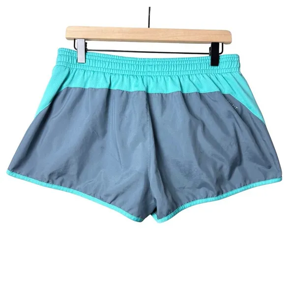 Nike Gym Shorts Dri Fit Lined Running Athletic Gray And Blue Built In Spandex XL - Image 2