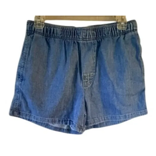 Zara Women’s Small Denim Pull-On Shorts Elastic Waist - Image 2