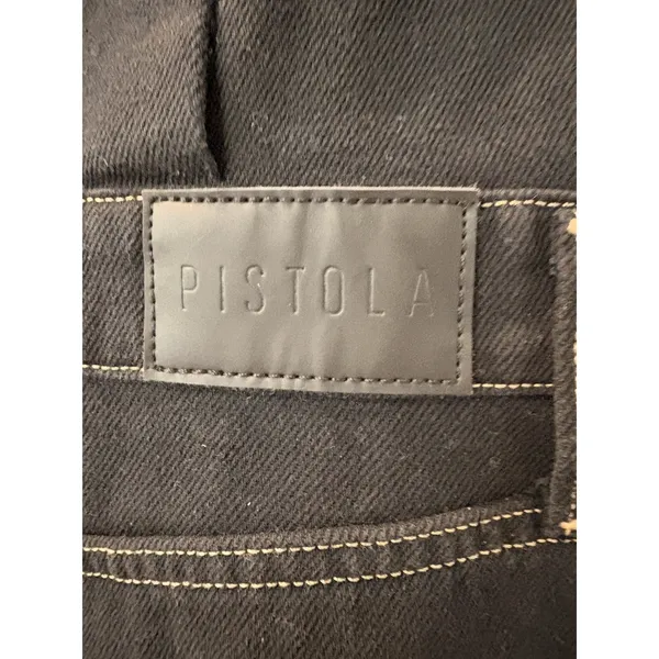 Pistola $208 Julia Black Denim Sleeveless Mini Dress Utility Raw Hem M - Image 7