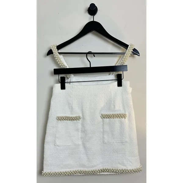 Anthropologie Hutch Adley Pearl-Trimmed Tweed Bridal Set in White - Image 3
