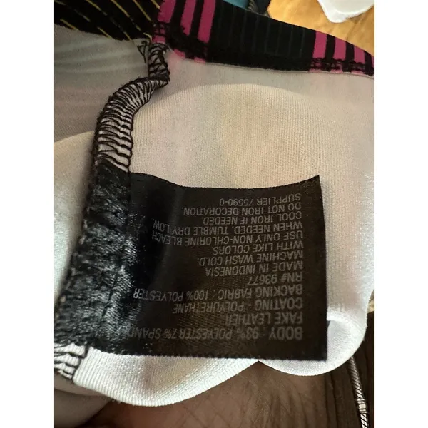 Worthington Sleevless Top Stripe Faux Leather‎ Dressy Geometric size large - Image 7