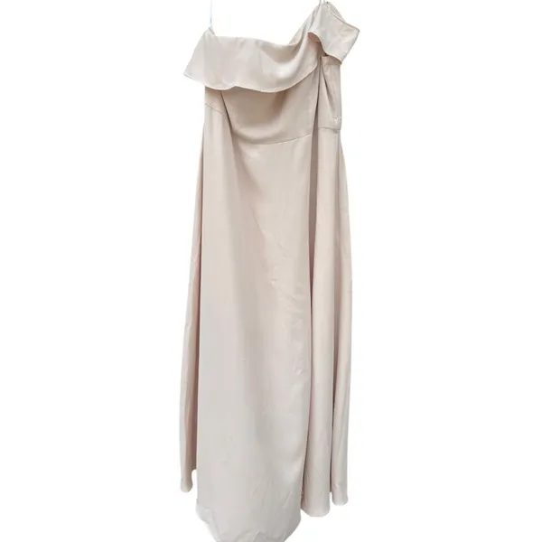 Hayley Paige Occasions One Shoulder Bridesmaid Gown Cashmere Size 22 NWT Maxi - Image 7