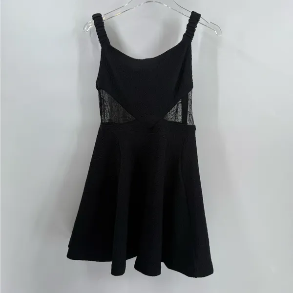 Free People Brooklyn Mini Dress‎ in Black size medium NWT - Image 4