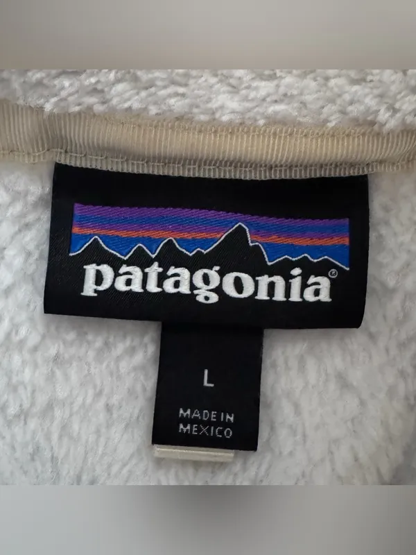 Patagonia Re-Tool Snap-T Fleece Pullover Women's Large Off White Cream FA18 - Image 6