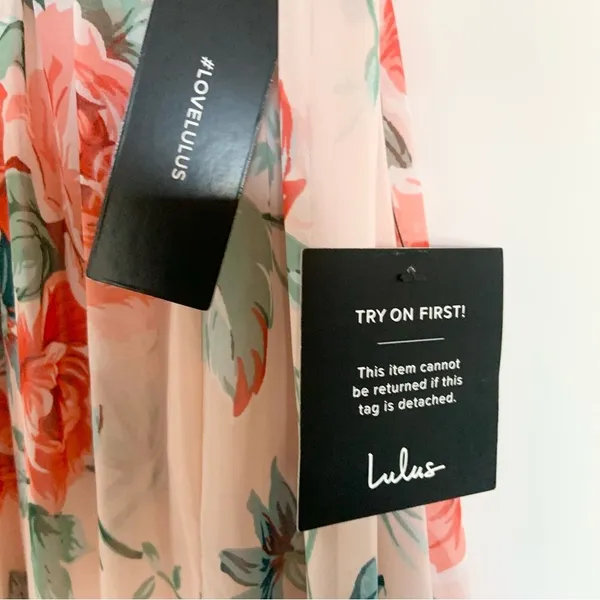 Lulu’s Garden Meandering Maxi Dress Blush Floral NEW WITH TAGS Small - Image 15