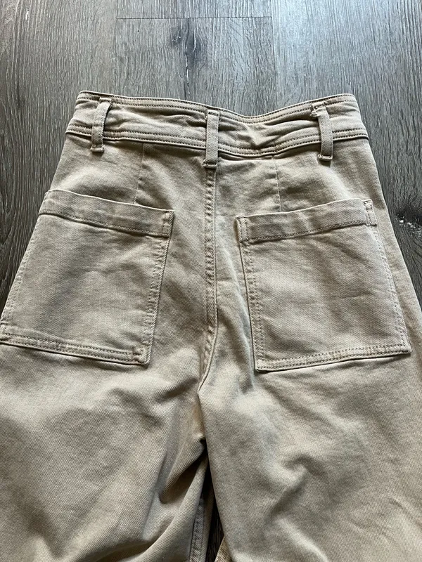 ZARA Tan Wide-Leg Jeans - Image 3
