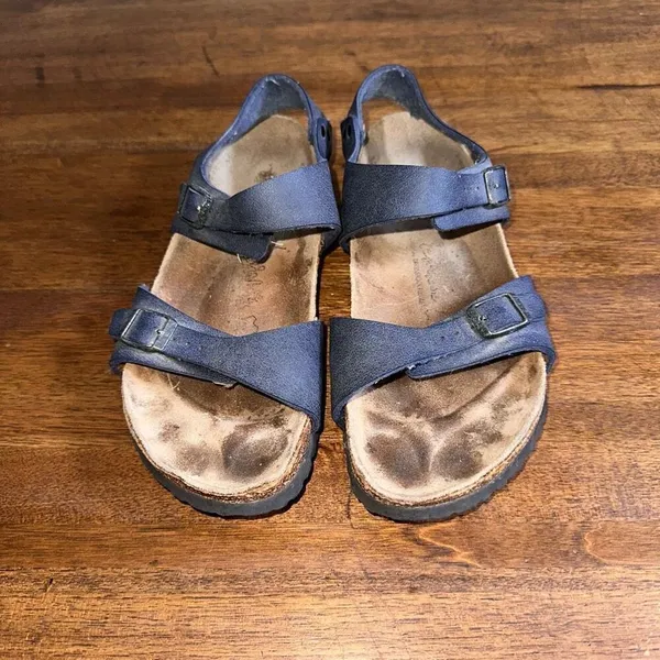 Birkenstock‎ Birkis Fussbett Blue Double Strap Slingback Anatomical Sandals - Image 3