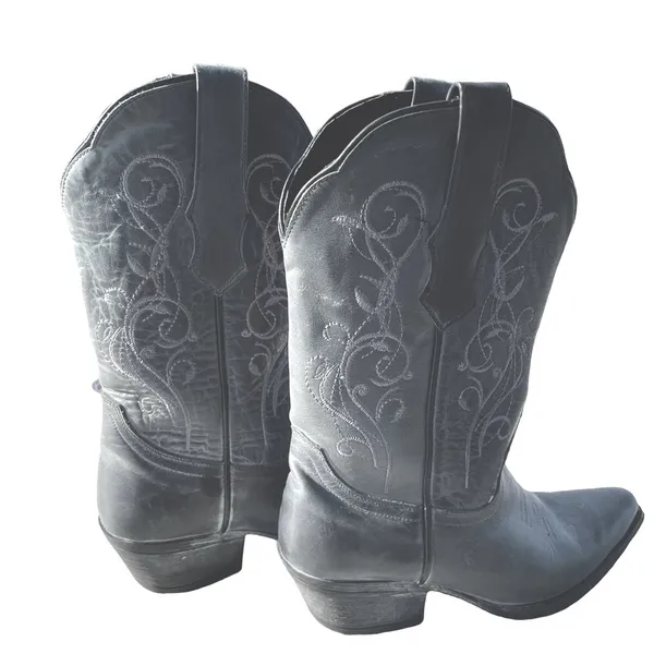 Sterling River 6.5 Gray Leather Cowgirl Western Boots Embroidered Mexico SRC 516 - Image 5
