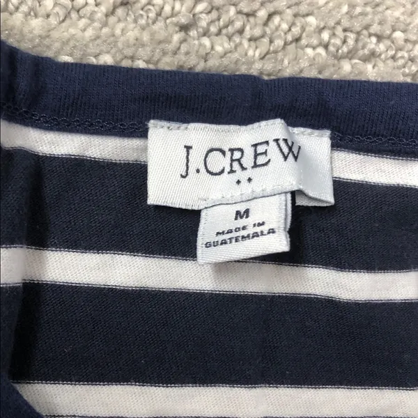 J. Crew Navy and White Striped Short-Sleeve T-Shirt Dress - Image 3