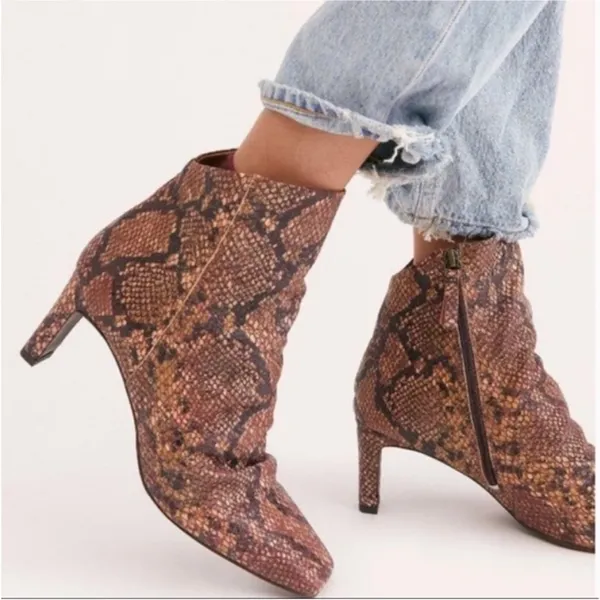 Free People Snake Print Western Boots - Image 4