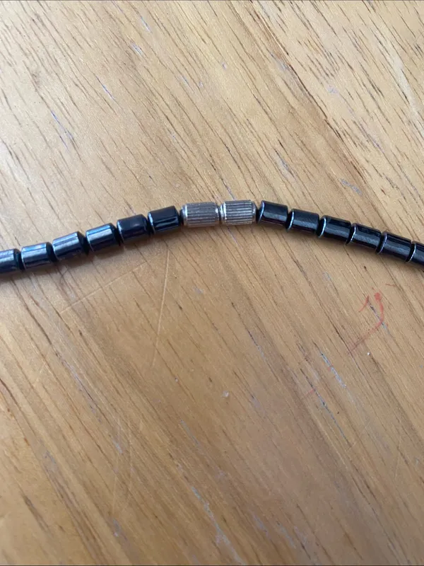 Gunmetal gray hematite stone authentic heart necklace - Image 3