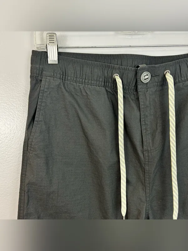 Vuori Gorpcore Ripstop Wide Leg Charcoal Grey Organic Cotton Pants Size Medium - Image 6