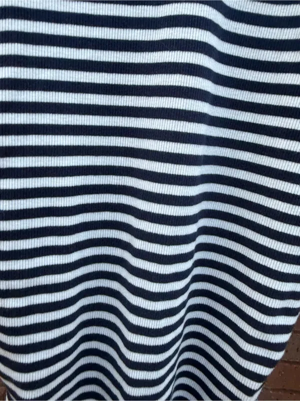 A New Day Striped Ribbed Side Ruched Bodycon Maternity Midi Dress Size Medium M - Image 3