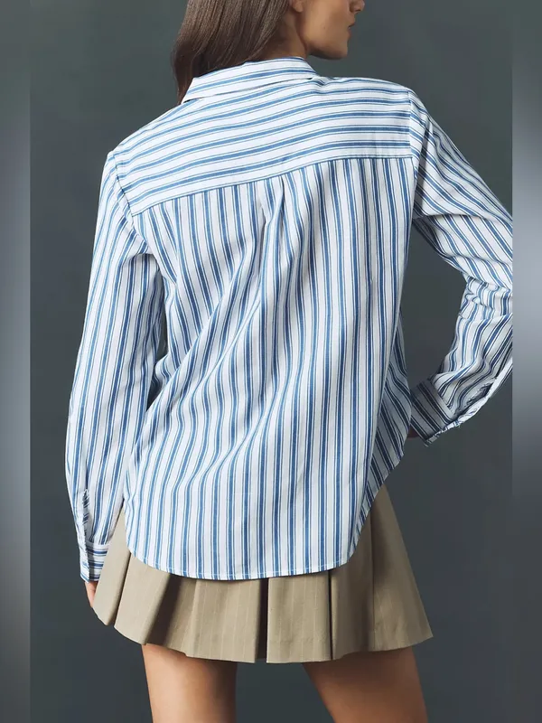 Antrhopology NWT Maeve Kate 100% Cotton Classic Buttondown Shirt - Image 3
