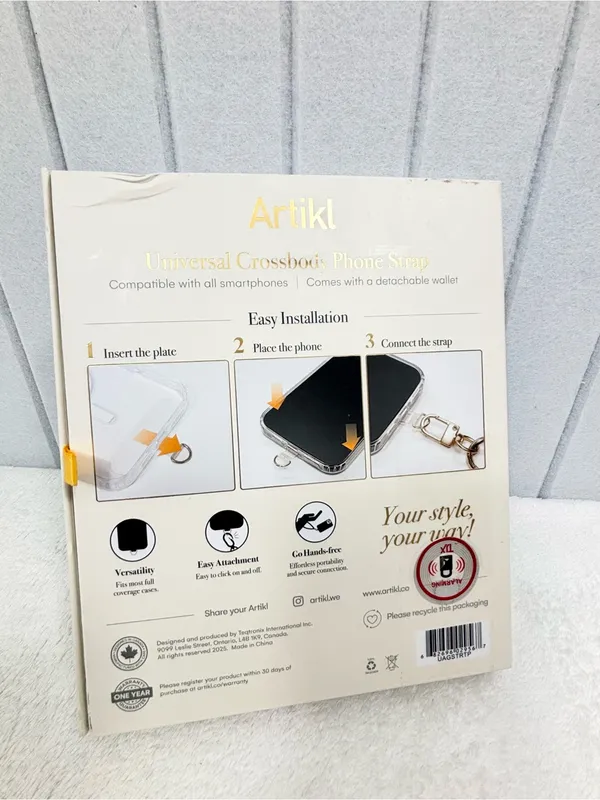 Artikl Universal Crossbody Phone Strap with Detachable Wallet Brown Gold NEW - Image 5