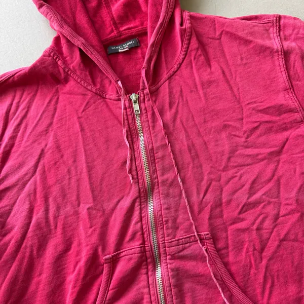 Vintage Y2K Henri Bendel Pink Crop Cotton Zip Up Hoodie - Image 6
