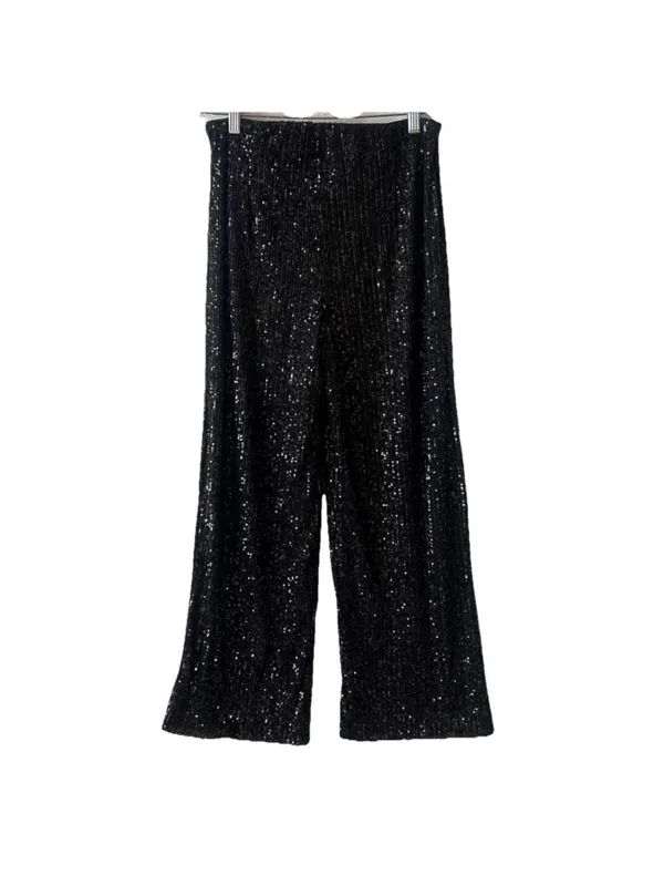 NEW Z SUPPLY skylar sequin pant in black - Image 4