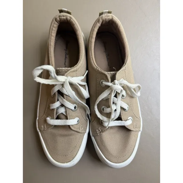 Tommy Bahama Women's Beige Canvas Lace Up Low Top Casual Sneakers Shoes Size 8 - Image 3