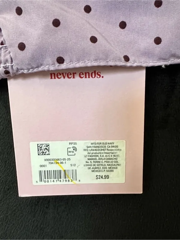Old Navy Lilac Polka Dot Square Neck Crop Top - Image 7
