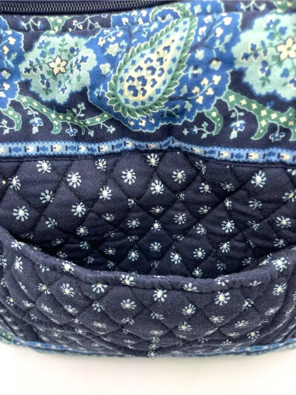 Vera Bradley Seaport Navy Villager Scalloped Tote Bag Floral Vintage 2002 Y2K - Image 7