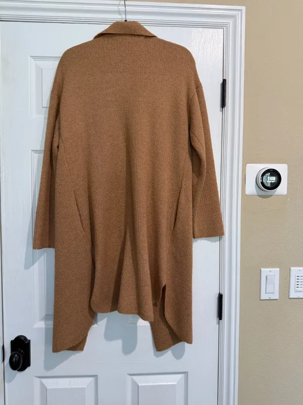 By Design Longline Open Cardigan Sweater Coat Camel Brown Size Medium - Image 5