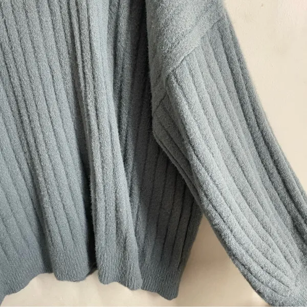 Aerie Buttercream Ribbed Oversized Sweater Green XL Soft Crewneck Pullover - Image 7